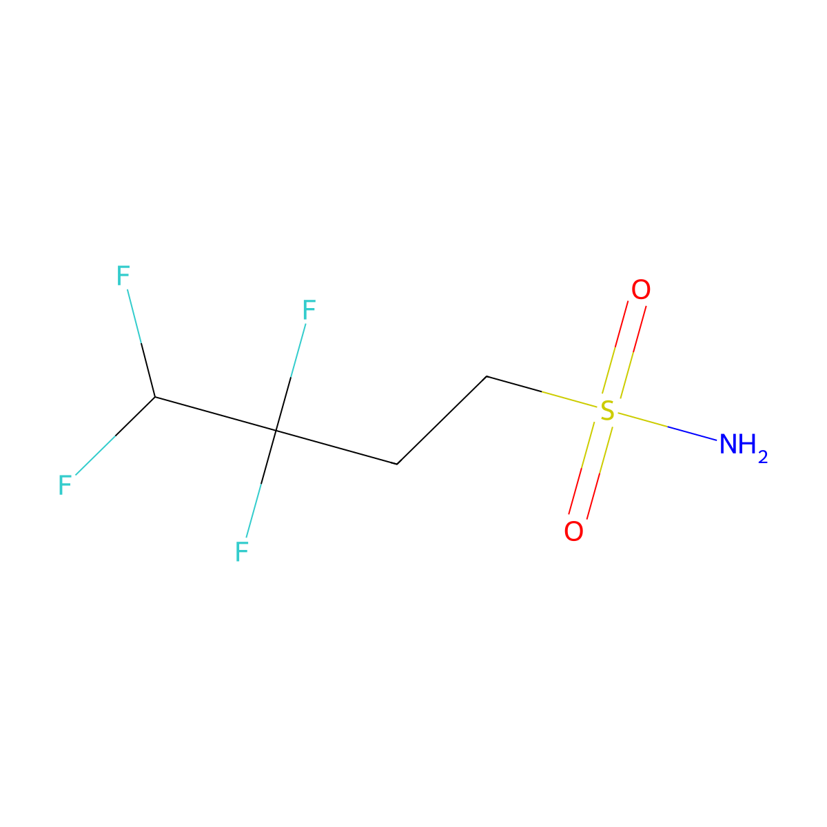 3,3,4,4-Tetrafluorobutane-1-sulfonamide molecular structure, CAS 2172603-11-9