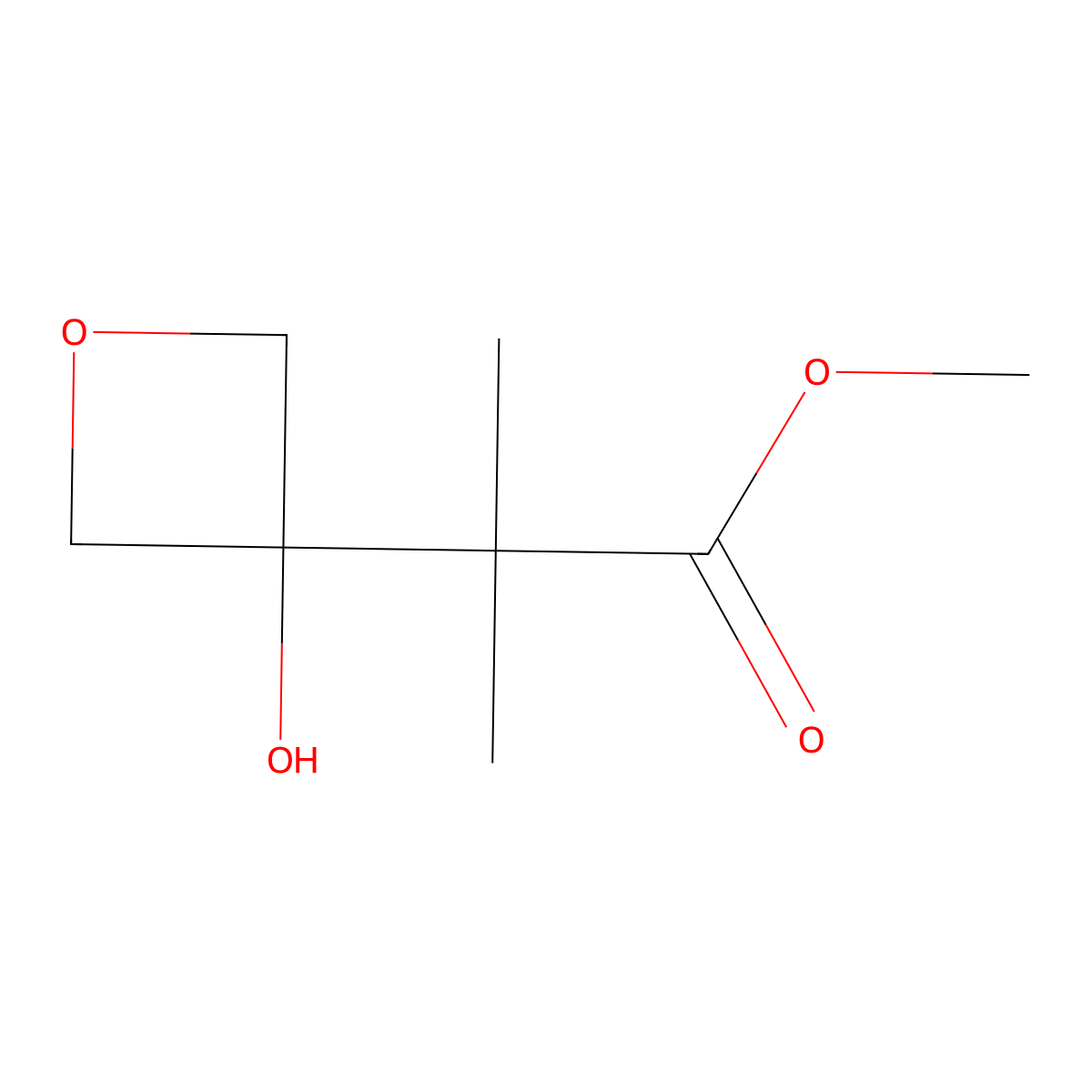 Methyl 2-(3-hydroxyoxetan-3-yl)-2-methylpropanoate molecular structure, CAS 2172603-47-1