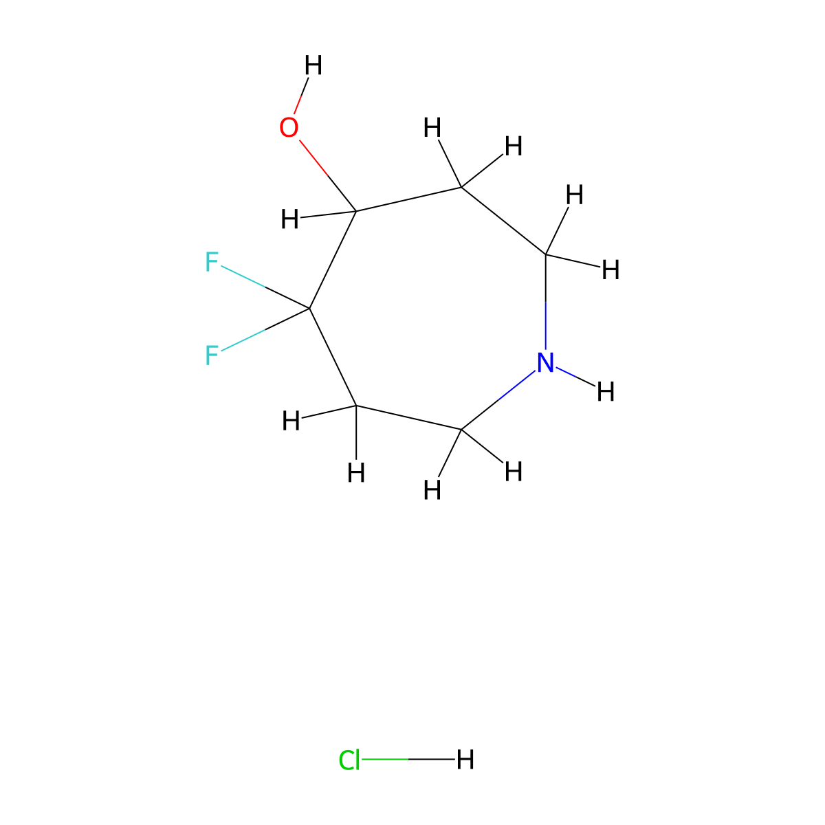 5,5-Difluoroazepan-4-ol hydrochloride molecular structure, CAS 2172603-58-4