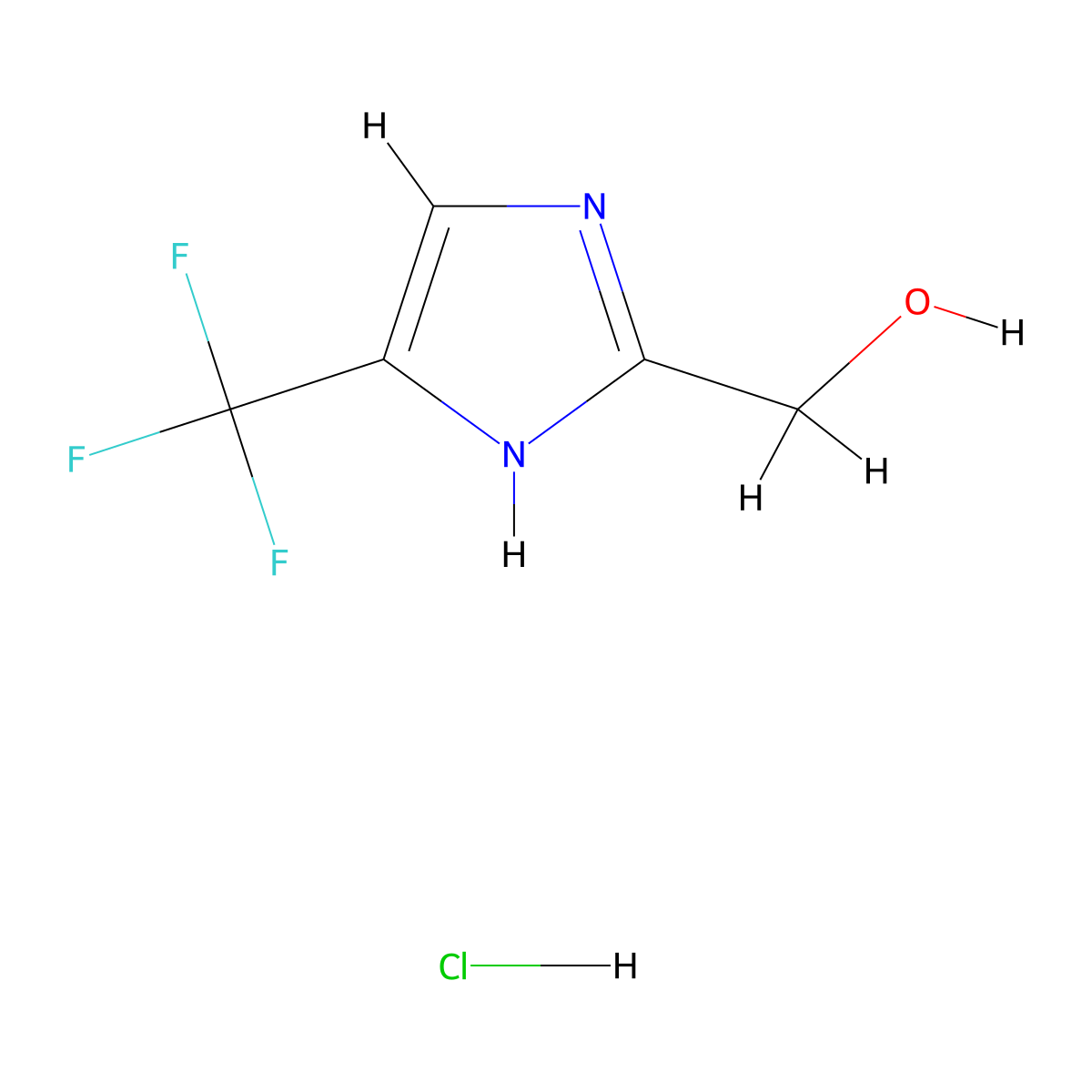 [5-(trifluoromethyl)-1H-imidazol-2-yl]methanol hydrochloride molecular structure, CAS 2172603-61-9