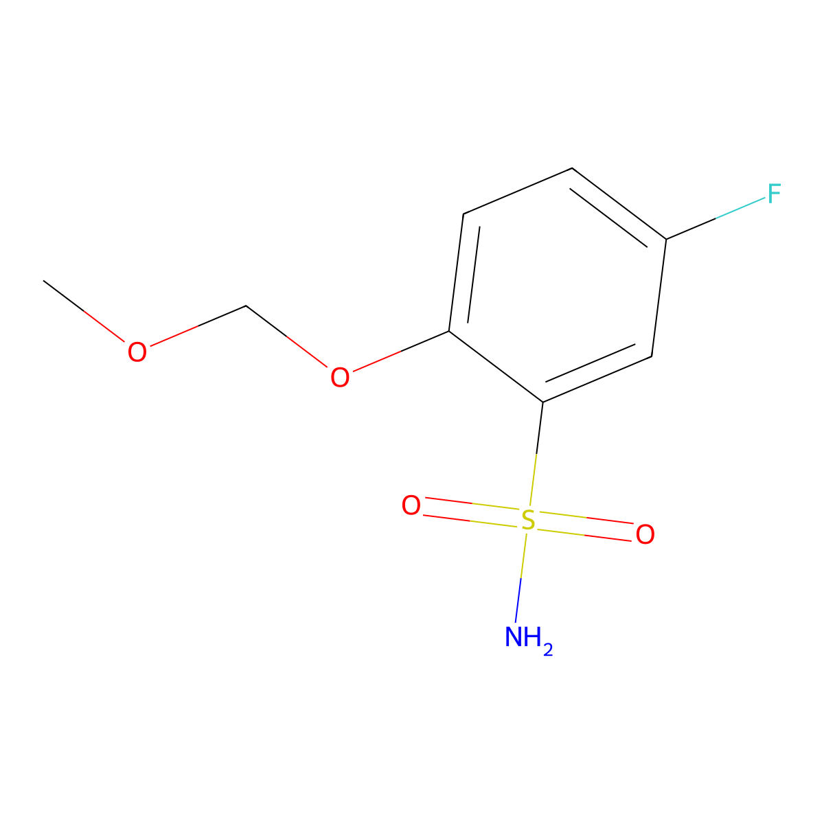 5-Fluoro-2-(methoxymethoxy)benzene-1-sulfonamide molecular structure, CAS 2172603-82-4