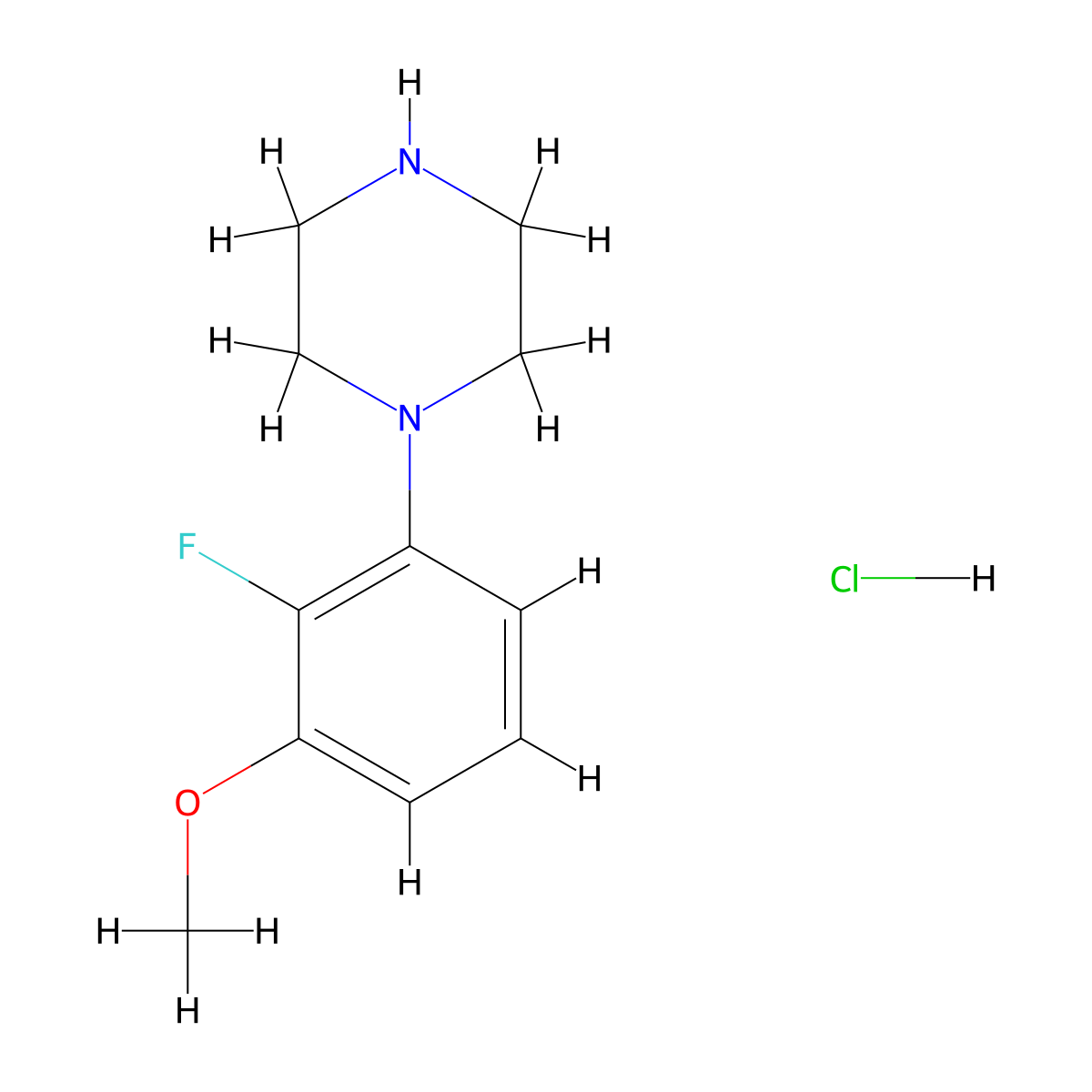 1-(2-Fluoro-3-methoxyphenyl)piperazine hydrochloride molecular structure, CAS 2172605-22-8