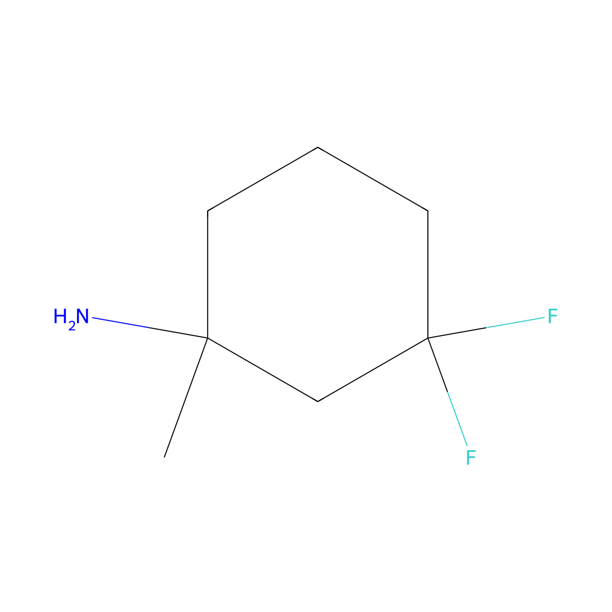 3,3-Difluoro-1-methylcyclohexan-1-amine molecular structure, CAS 2172605-72-8