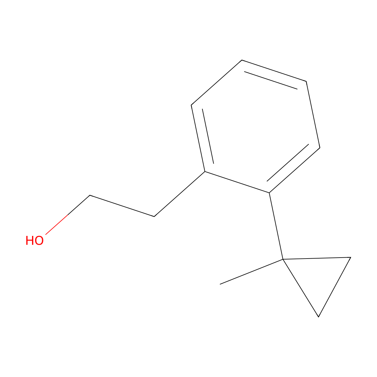 2-[2-(1-Methylcyclopropyl)phenyl]ethan-1-ol molecular structure, CAS 2172605-76-2