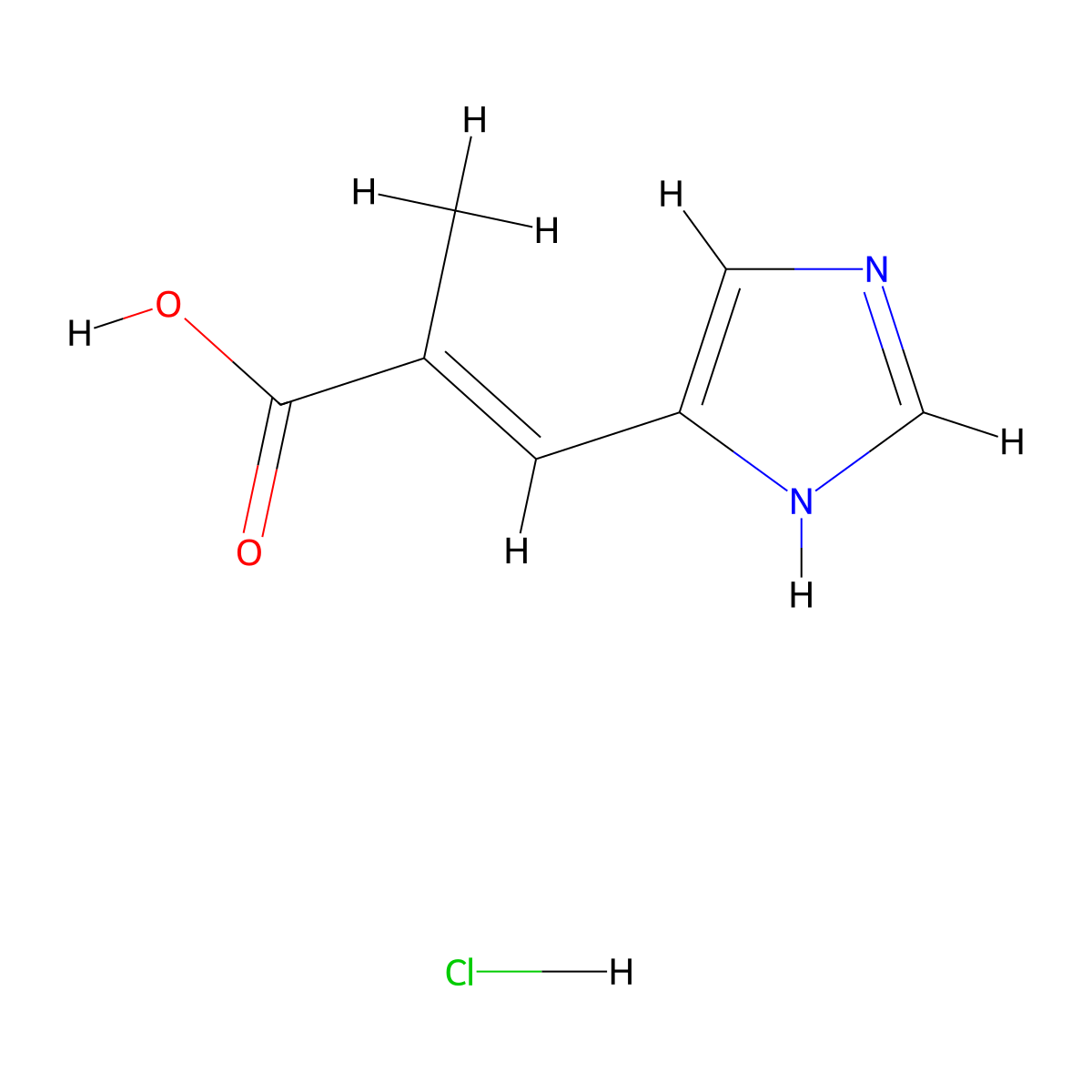 (2E)-3-(1H-imidazol-4-yl)-2-methylprop-2-enoic acid hydrochloride molecular structure, CAS 2172606-97-0