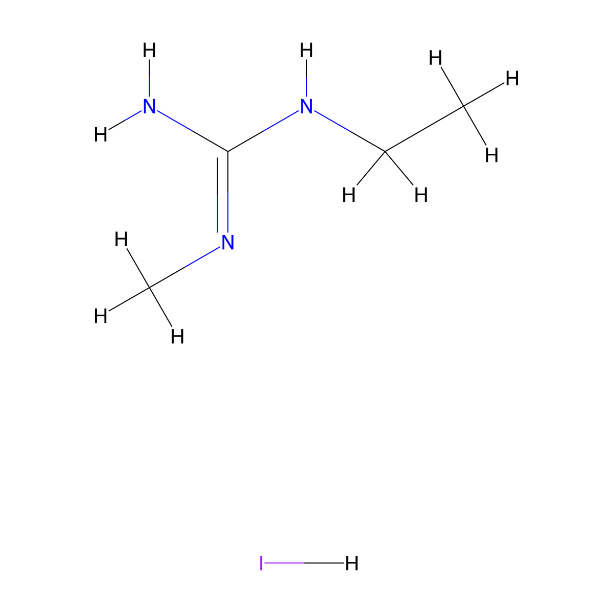 N''-ethyl-N-methylguanidine hydroiodide molecular structure, CAS 2172610-29-4