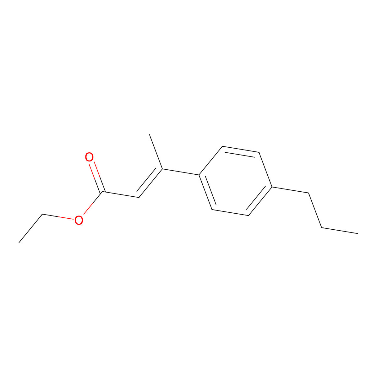 ethyl (2E)-3-(4-propylphenyl)but-2-enoate molecular structure, CAS 2172618-85-6