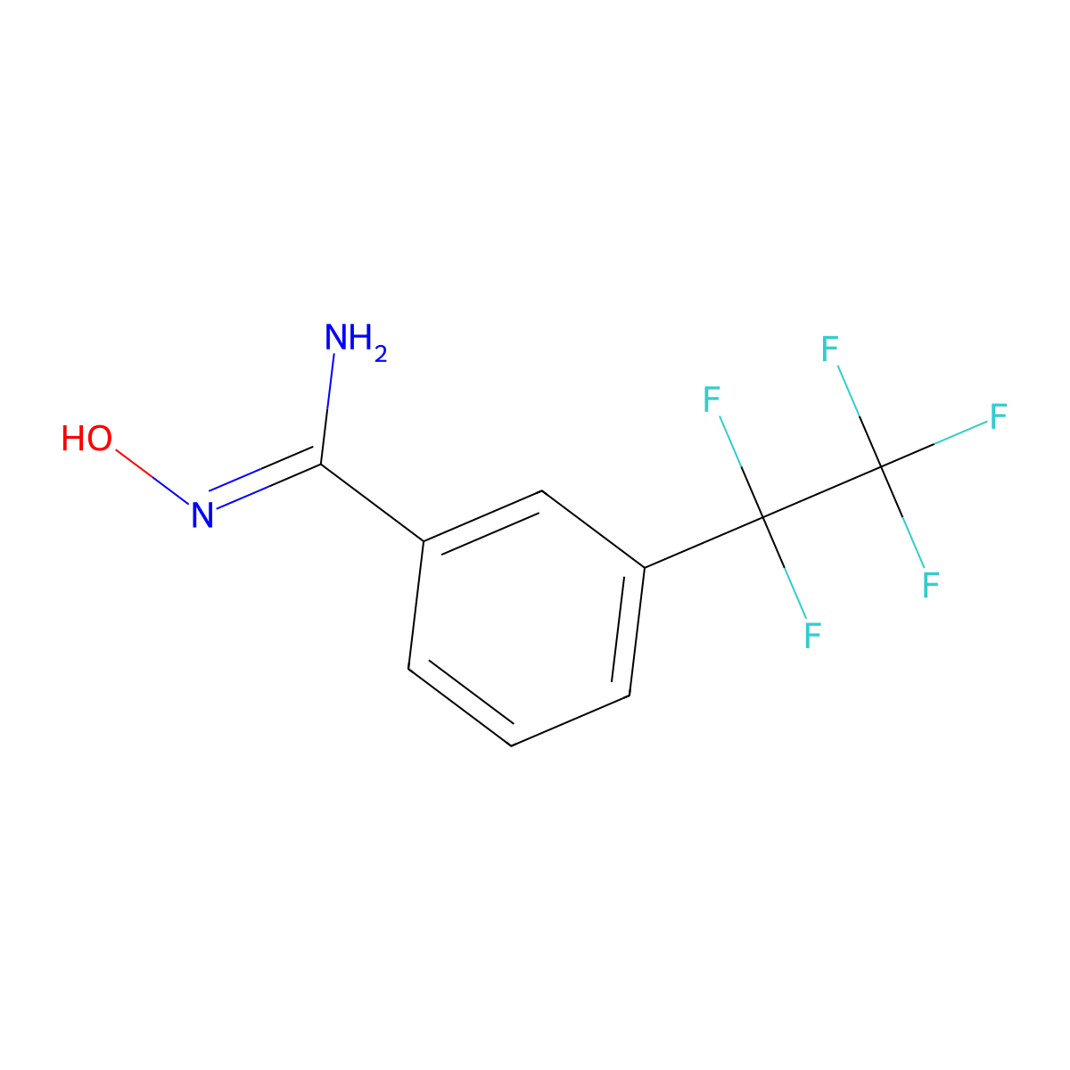 N'-hydroxy-3-(pentafluoroethyl)benzene-1-carboximidamide molecular structure, CAS 2172622-53-4