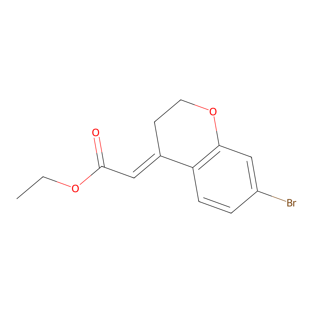 Ethyl 2-[(4e)-7-bromo-3,4-dihydro-2h-1-benzopyran-4-ylidene]acetate molecular structure, CAS 2172629-51-3