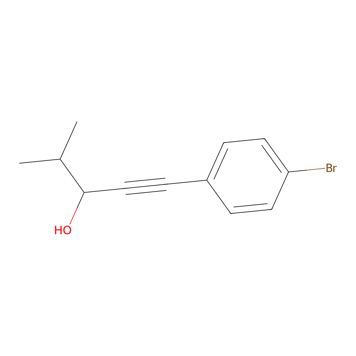1-(4-Bromophenyl)-4-methylpent-1-yn-3-ol molecular structure, CAS 2172643-85-3