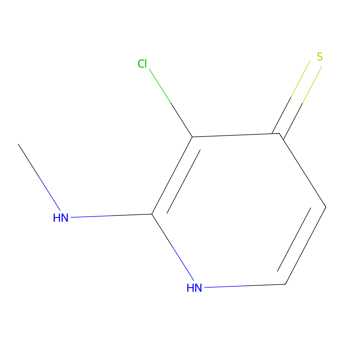 3-Chloro-2-(methylamino)pyridine-4-thiol molecular structure, CAS 2172654-54-3