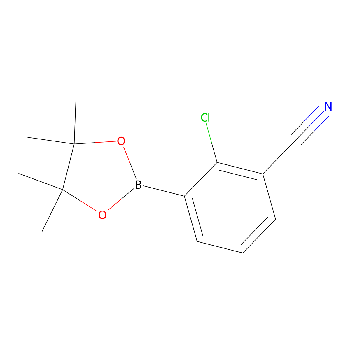 2-Chloro-3-(4,4,5,5-tetramethyl-1,3,2-dioxaborolan-2-yl)benzonitrile molecular structure, CAS 2172654-65-6