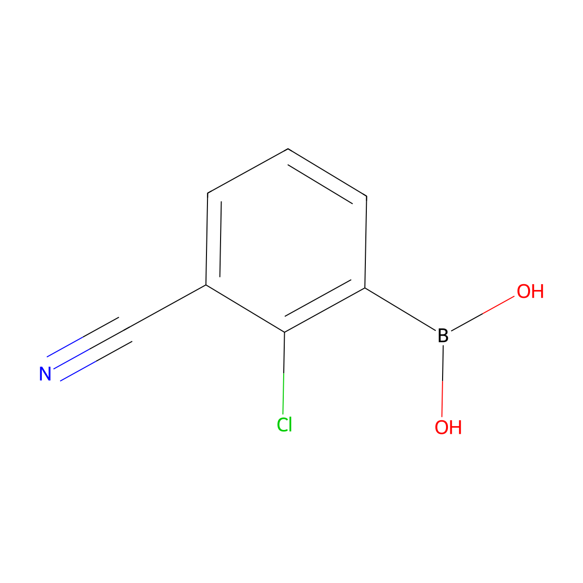 (2-Chloro-3-cyanophenyl)boronic acid molecular structure, CAS 2172654-66-7