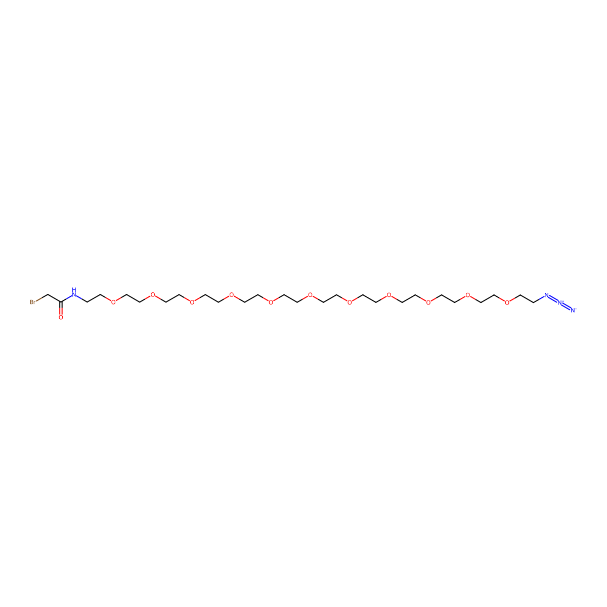 Bromoacetamido-PEG11-azide molecular structure, CAS 2172677-17-5