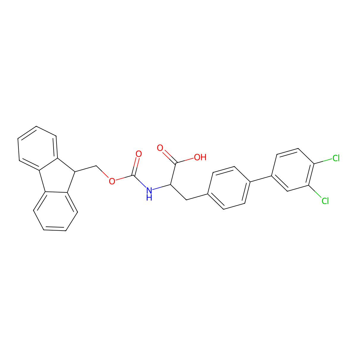 N-Fmoc-4-(3,4-dichlorophenyl)-L-phenylalanine molecular structure, CAS 2172695-24-6