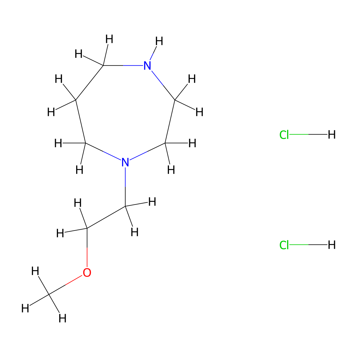 1-(2-Methoxyethyl)-1,4-diazepane dihydrochloride molecular structure, CAS 2172786-50-2