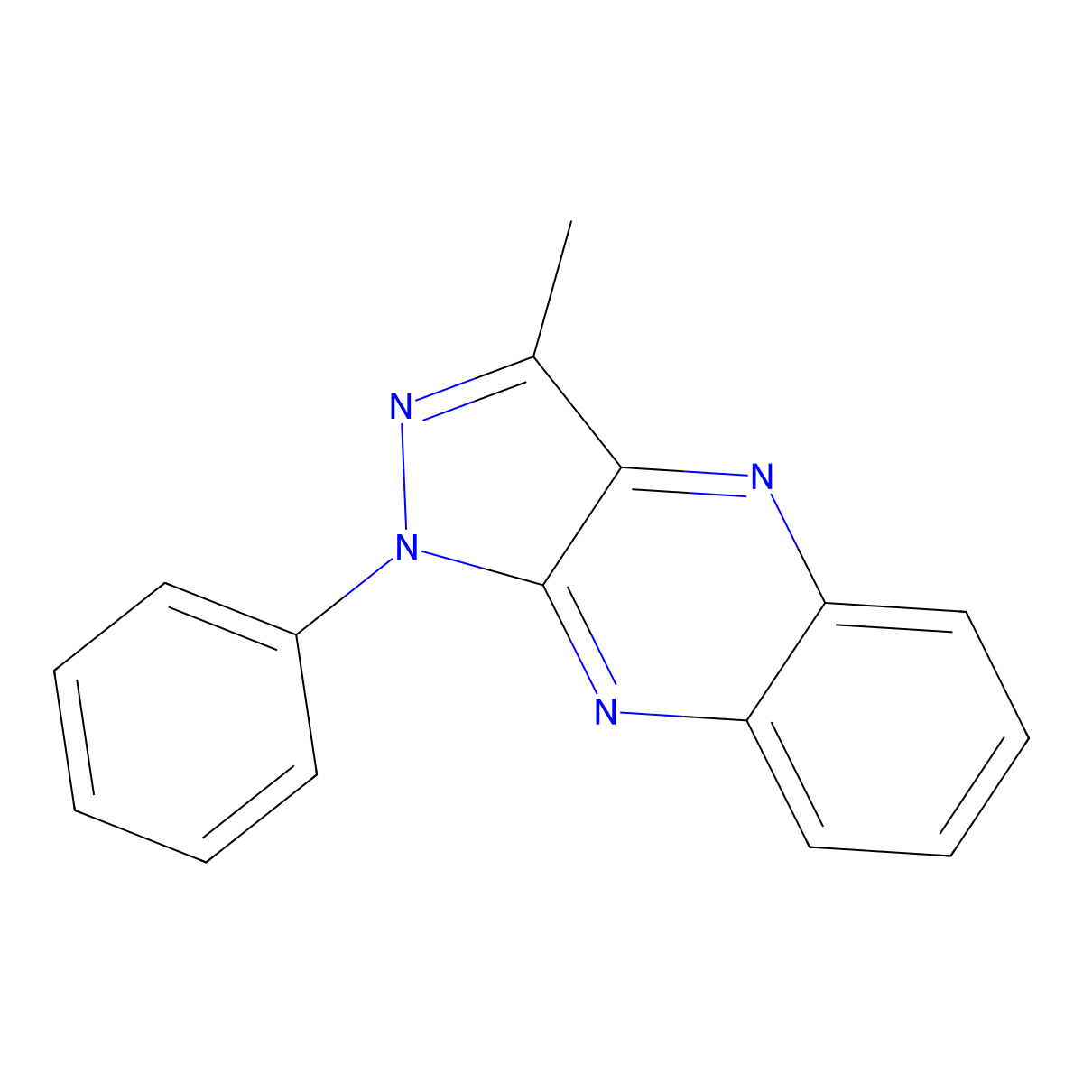 3-methyl-1-phenyl-1H-pyrazolo[3,4-b]quinoxaline molecular structure, CAS 21728-07-4