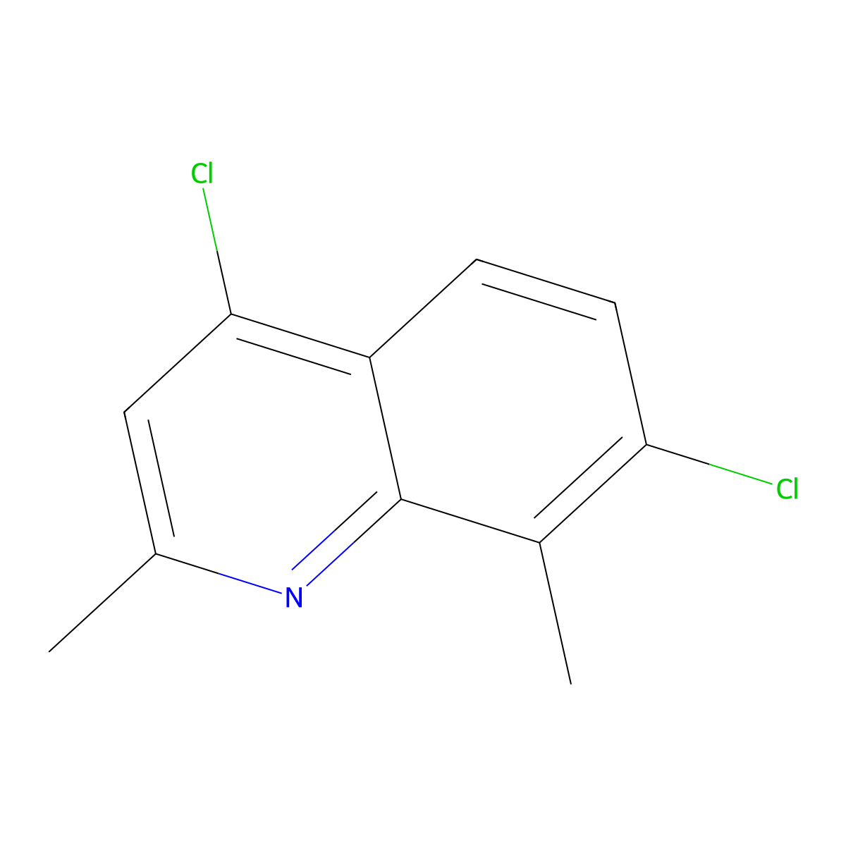 4,7-Dichloro-2,8-dimethylquinoline molecular structure, CAS 21728-15-4