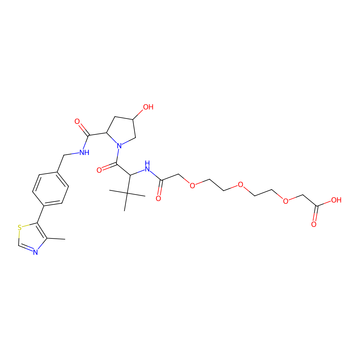 (S,R,S)-AHPC-acetamido-O-PEG2-C1-acid molecular structure, CAS 2172820-10-7