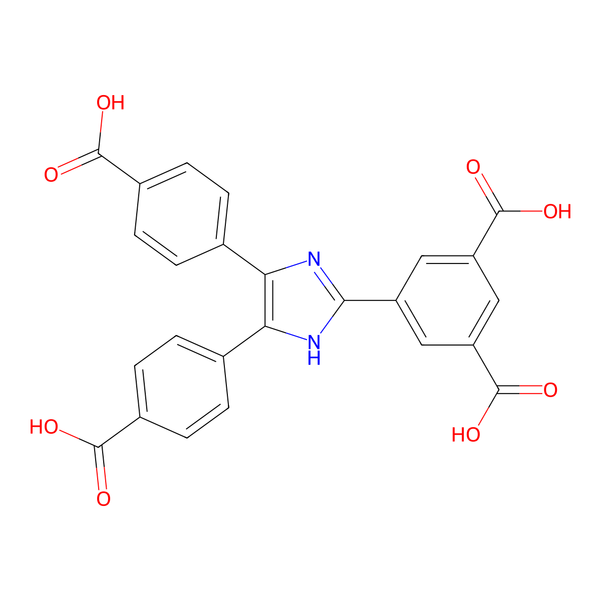 5-(4,5-Bis(4-carboxyphenyl)-1H-imidazol-2-yl)isophthalic acid molecular structure, CAS 2172820-34-5