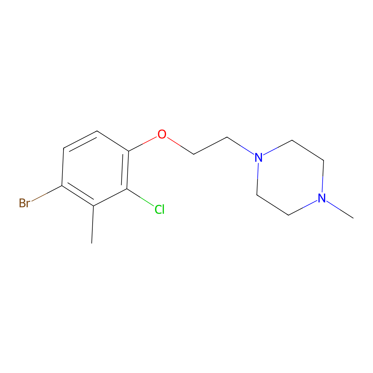 1-(2-(4-Bromo-2-chloro-3-methylphenoxy)ethyl)-4-methylpiperazine molecular structure, CAS 2172820-44-7