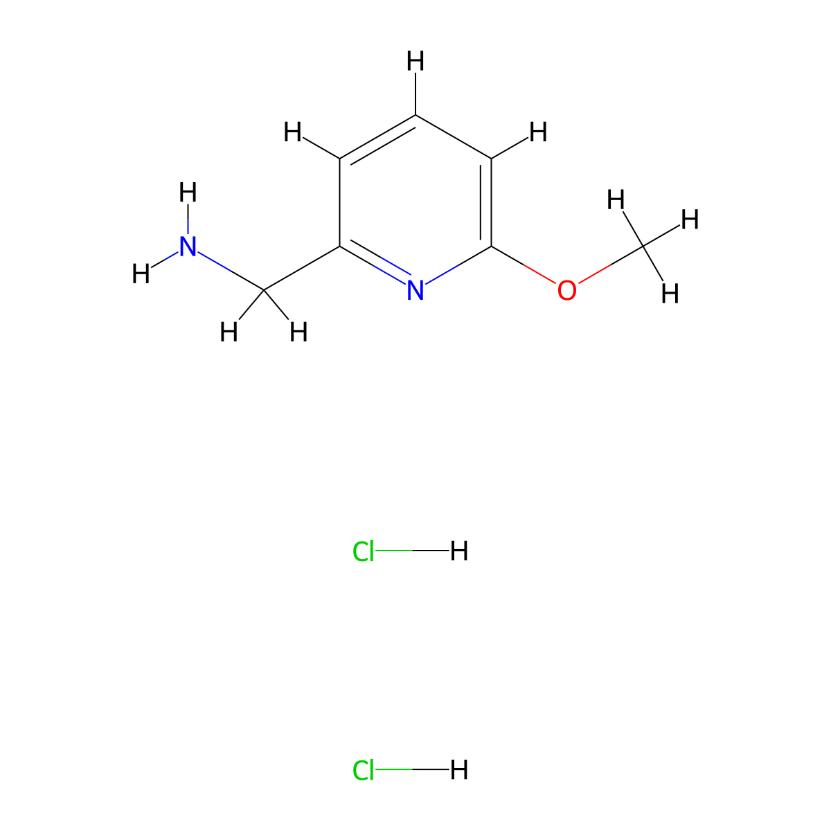 (6-Methoxypyridin-2-yl)methanamine dihydrochloride molecular structure, CAS 2172852-89-8