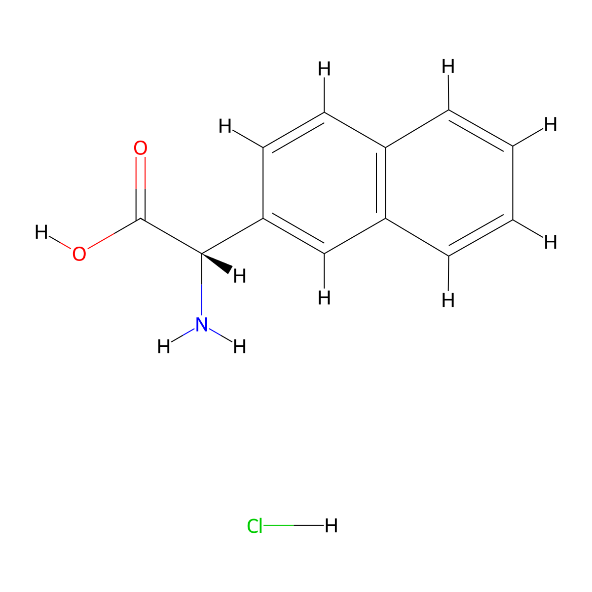 (S)-2-Amino-2-(naphthalen-2-yl)acetic acid hydrochloride molecular structure, CAS 2172854-61-2
