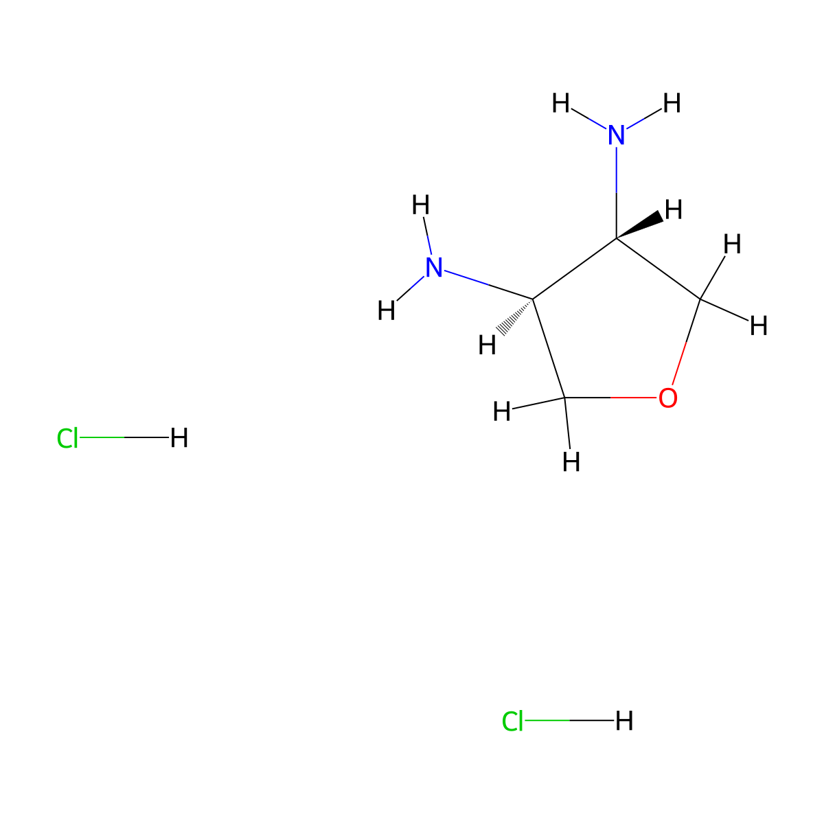 rac-(3R,4R)-oxolane-3,4-diamine dihydrochloride molecular structure, CAS 2172870-82-3