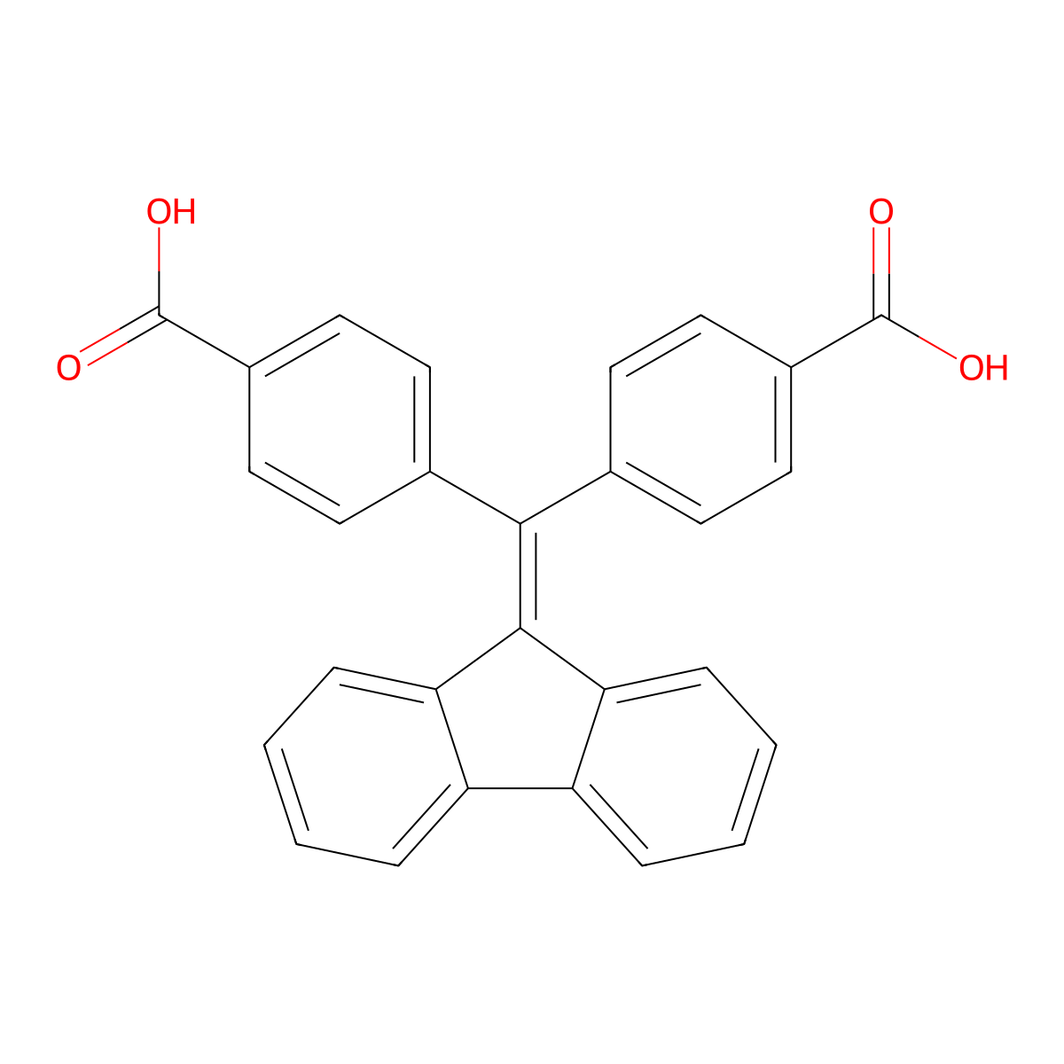 4,4'-((9H-Fluoren-9-ylidene)methylene)dibenzoic acid molecular structure, CAS 2172939-31-8