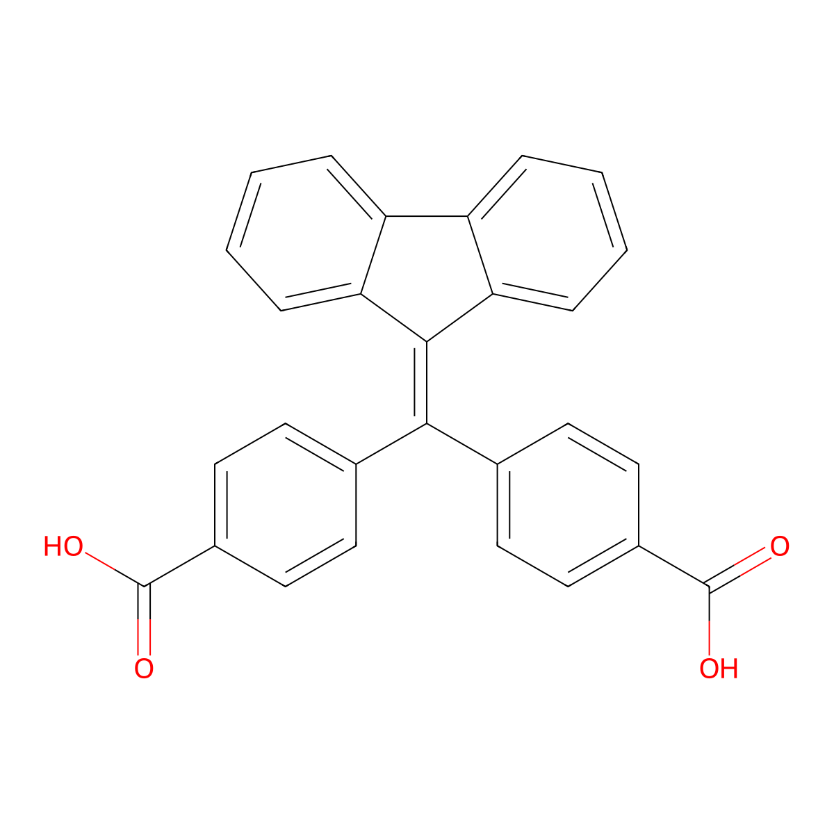 4,4'-((9H-Fluoren-9-ylidene)methylene)dibenzoic acid molecular structure, CAS 2172939-31-8