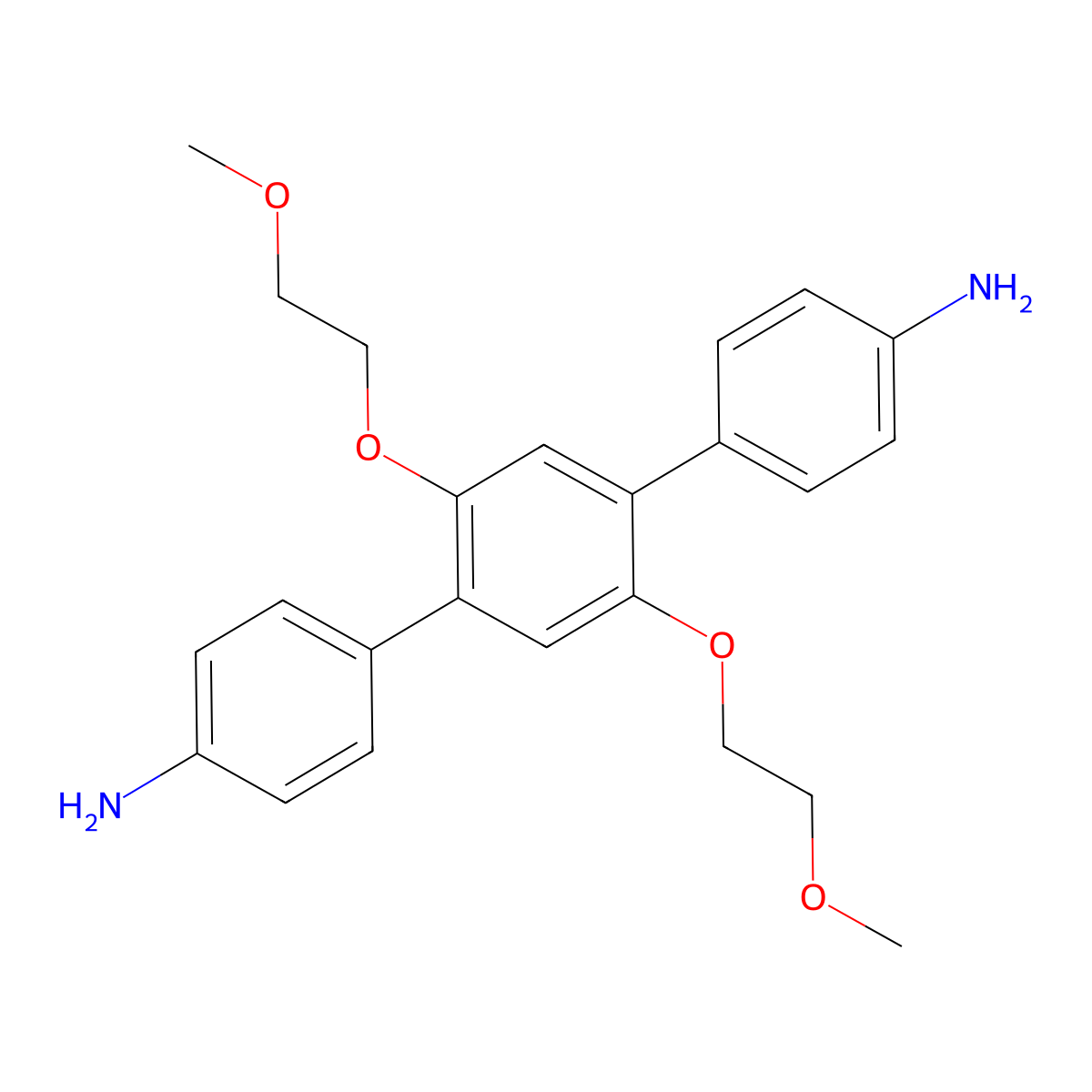2',5'-Bis(2-methoxyethoxy)-[1,1':4',1''-terphenyl]-4,4''-diamine molecular structure, CAS 2172944-59-9