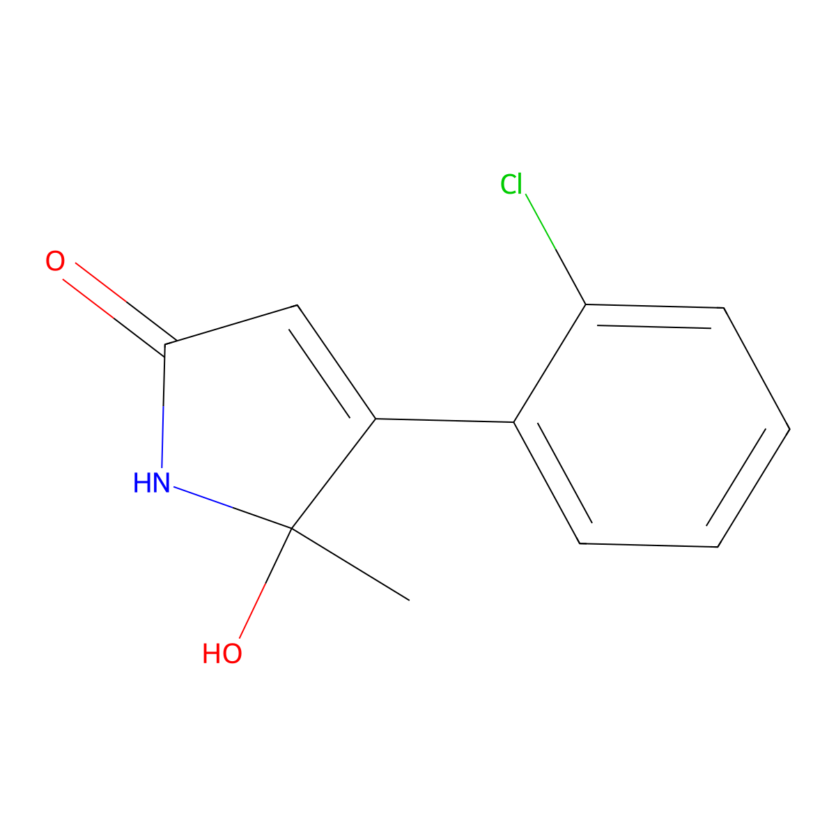 4-(2-chlorophenyl)-5-hydroxy-5-methyl-1H-pyrrol-2-one molecular structure, CAS 2172956-47-5