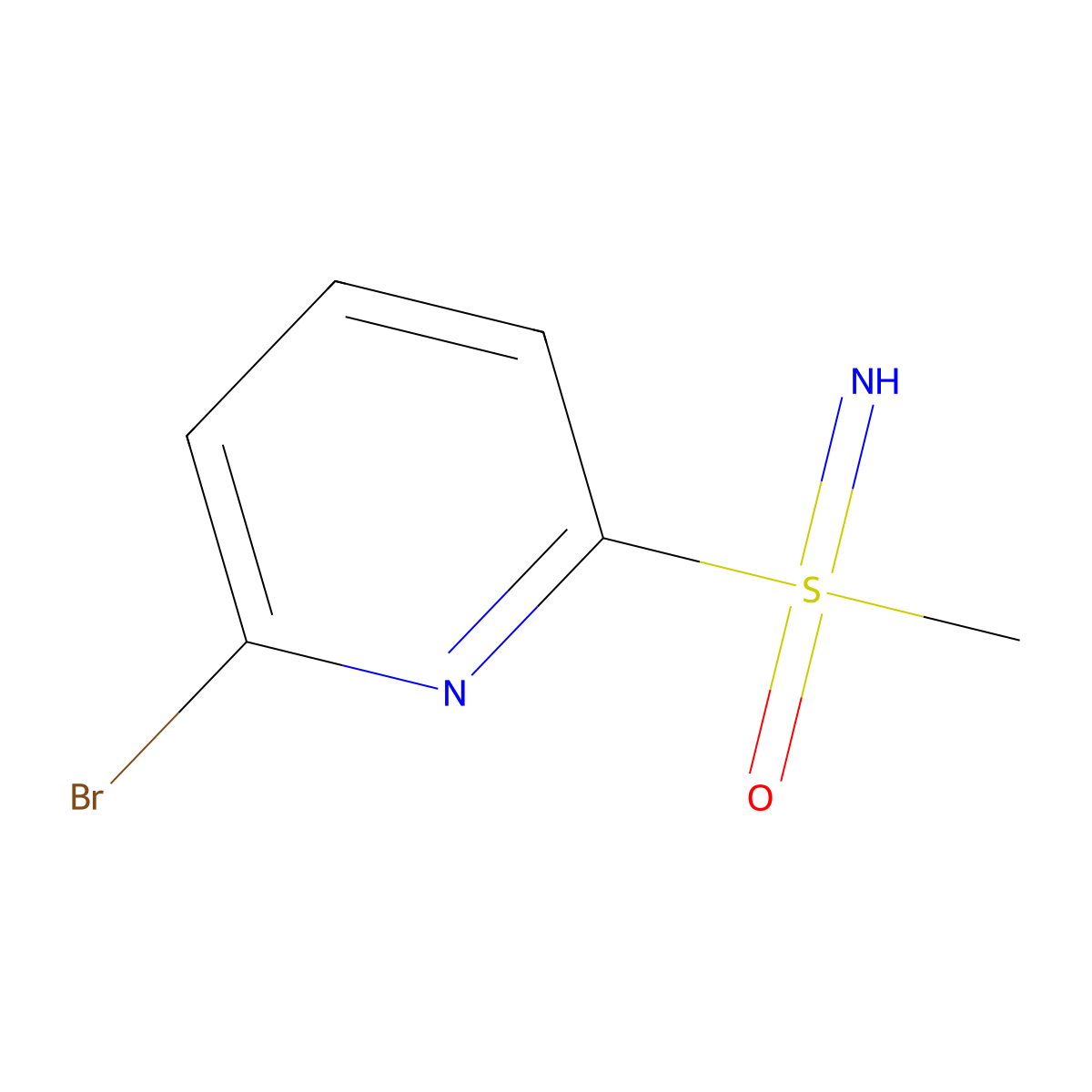 (6-Bromopyridin-2-yl)(imino)methyl-lambda6-sulfanone molecular structure, CAS 2172959-03-2