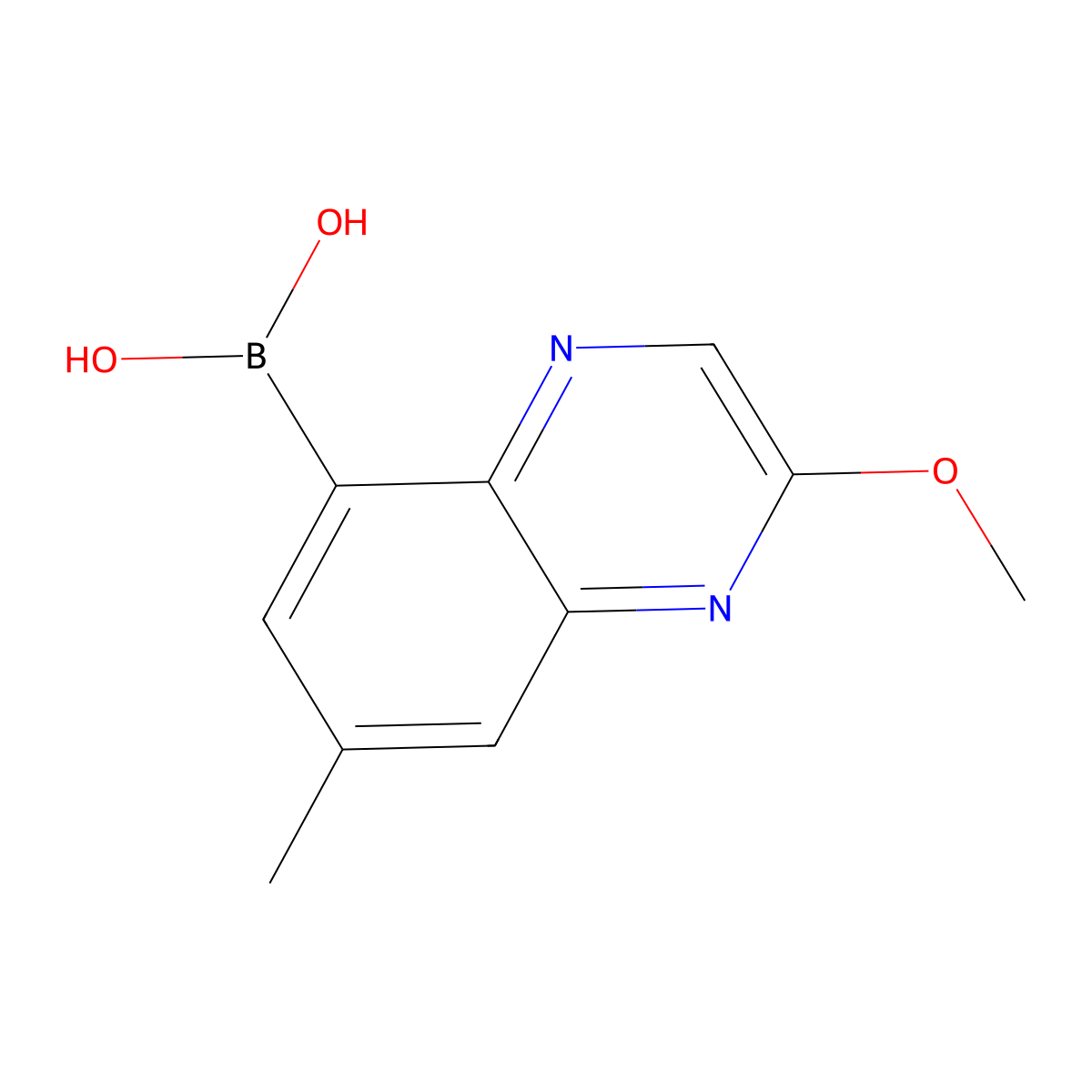 (2-Methoxy-7-methylquinoxalin-5-yl)boronic acid molecular structure, CAS 2172977-39-6