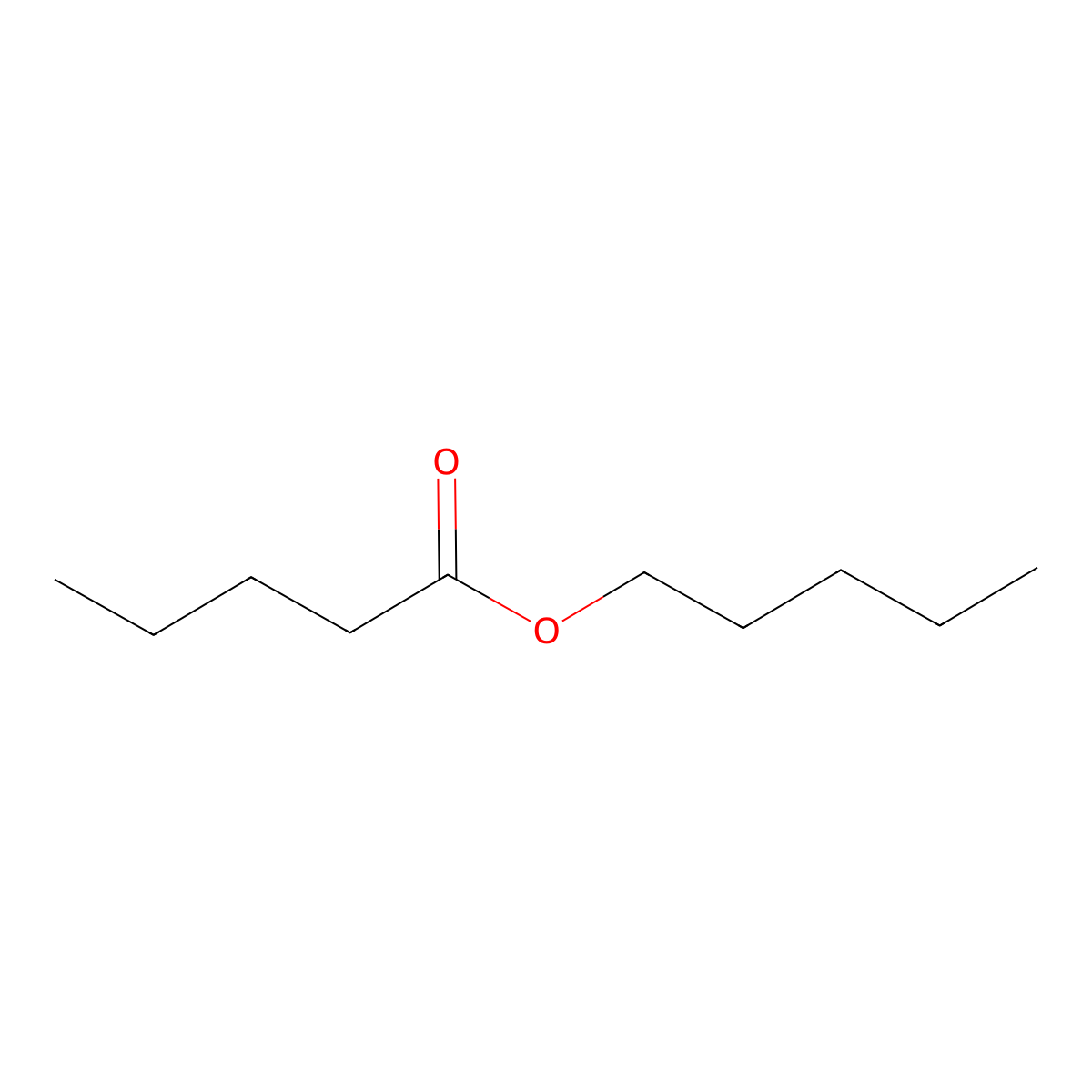 Pentyl valerate molecular structure, CAS 2173-56-0