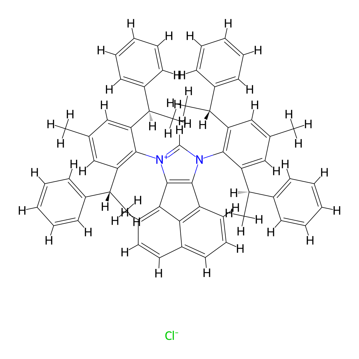 7,9-Bis(4-methyl-2,6-bis((R)-1-phenylethyl)phenyl)-7H-acenaphtho[1,2-d]imidazol-9-ium chloride molecular structure, CAS 2173007-03-7