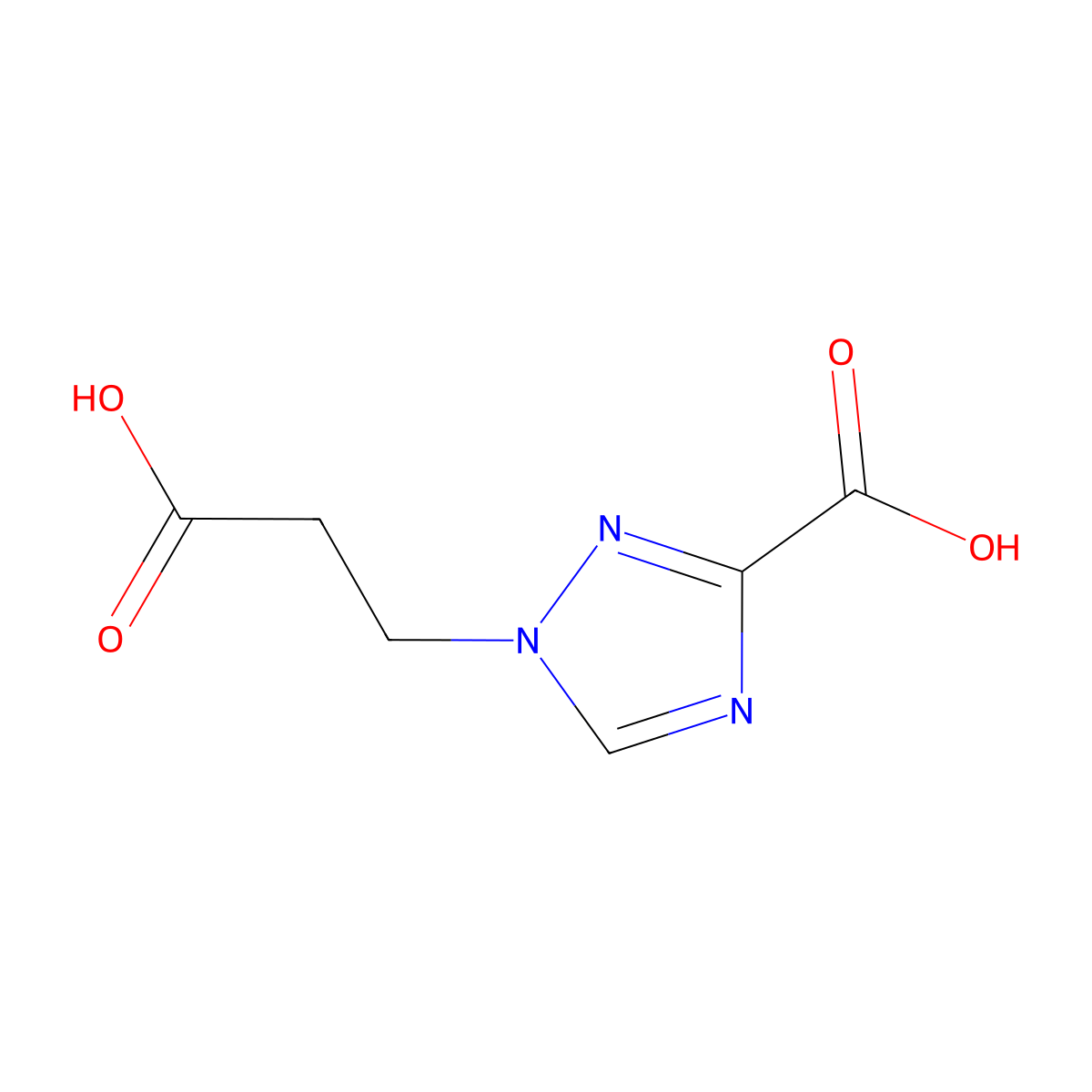 3-Carboxy-1H-1,2,4-triazole-1-propanoic acid molecular structure, CAS 2173017-15-5