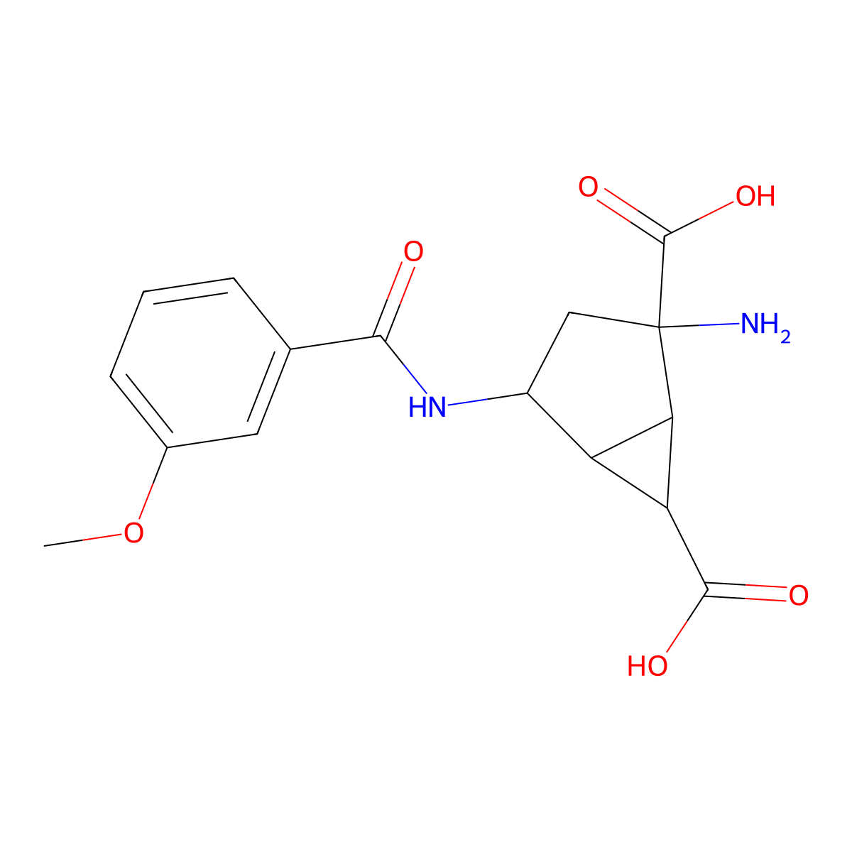(1S,2S,4S,5R,6S)-2-amino-4-[(3-methoxybenzene-1-carbonyl)amino]bicyclo[3.1.0]hexane-2,6-dicarboxylic acid molecular structure, CAS 2173037-97-1