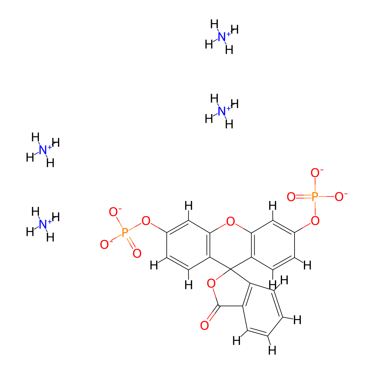 Fluorescein diphosphate tetraammonium salt molecular structure, CAS 217305-49-2