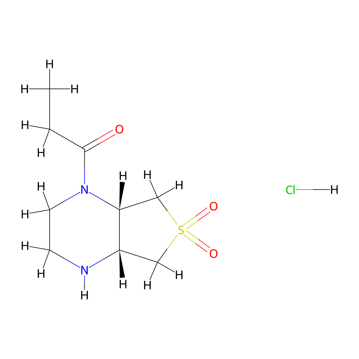 (4aR,7aS)-1-propionyloctahydrothieno[3,4-b]pyrazine 6,6-dioxide hydrochloride molecular structure, CAS 2173052-15-6
