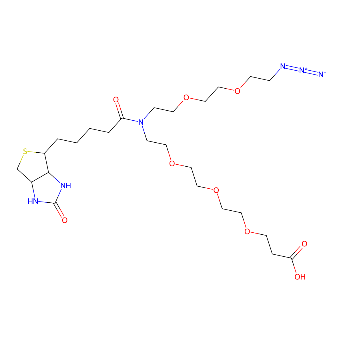 N-(Azido-PEG2)-N-Biotin-PEG3-acid molecular structure, CAS 2173052-19-0