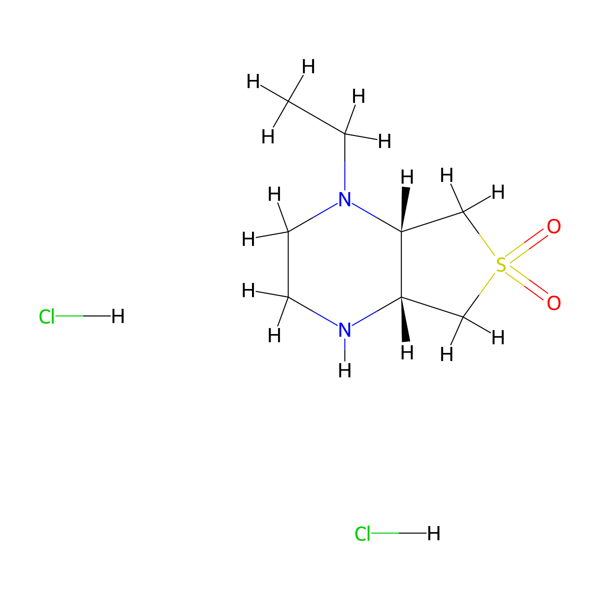 (4aR,7aS)-1-ethyloctahydrothieno[3,4-b]pyrazine 6,6-dioxide dihydrochloride molecular structure, CAS 2173052-37-2