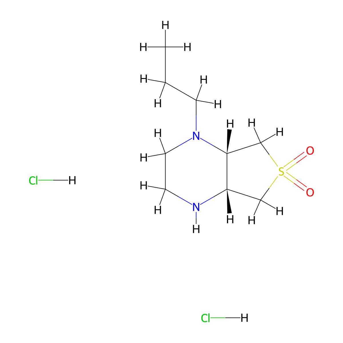 (4aR,7aS)-1-propyloctahydrothieno[3,4-b]pyrazine 6,6-dioxide dihydrochloride molecular structure, CAS 2173052-38-3