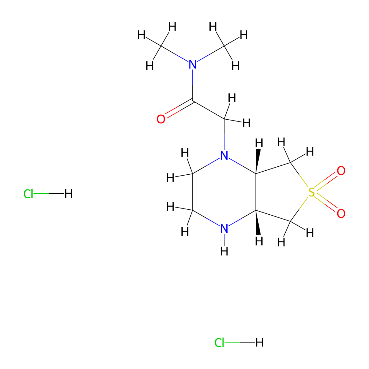 2-[(4aR,7aS)-6,6-dioxidohexahydrothieno[3,4-b]pyrazin-1(2H)-yl]-N,N-dimethylacetamide dihydrochloride molecular structure, CAS 2173052-40-7