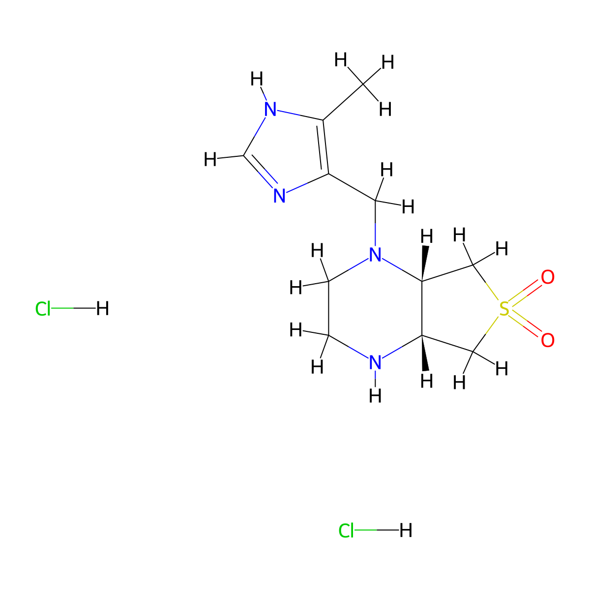(4aR,7aS)-1-[(4-methyl-1H-imidazol-5-yl)methyl]octahydrothieno[3,4-b]pyrazine 6,6-dioxide dihydrochloride molecular structure, CAS 2173052-44-1