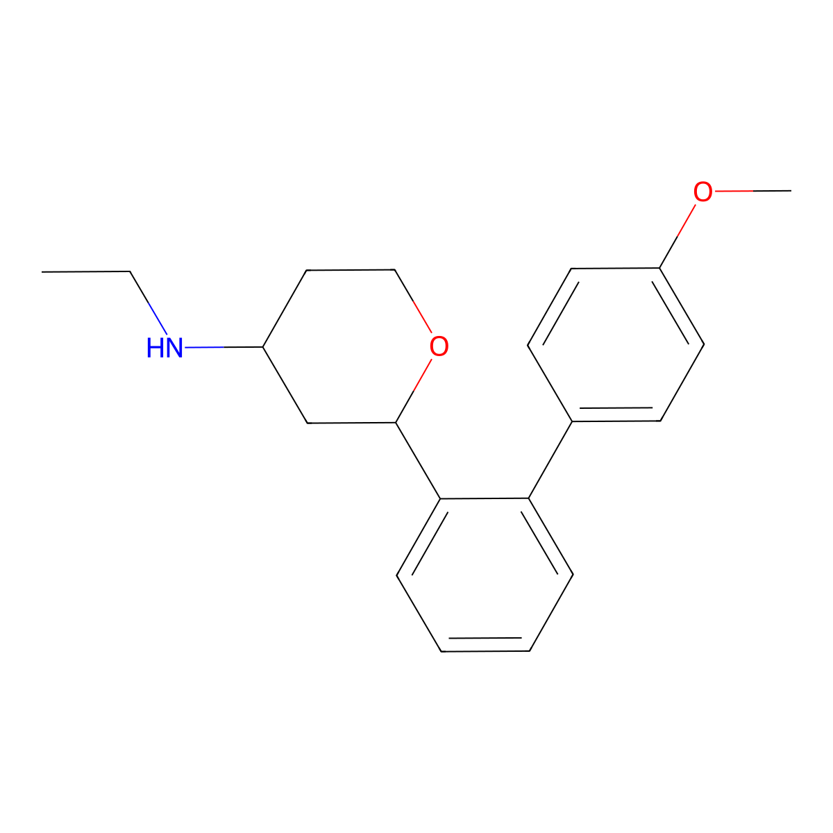 (2S,4R)-N-Ethyl-2-(4'-methoxybiphenyl-2-yl)tetrahydro-2h-pyran-4-amine molecular structure, CAS 2173052-46-3