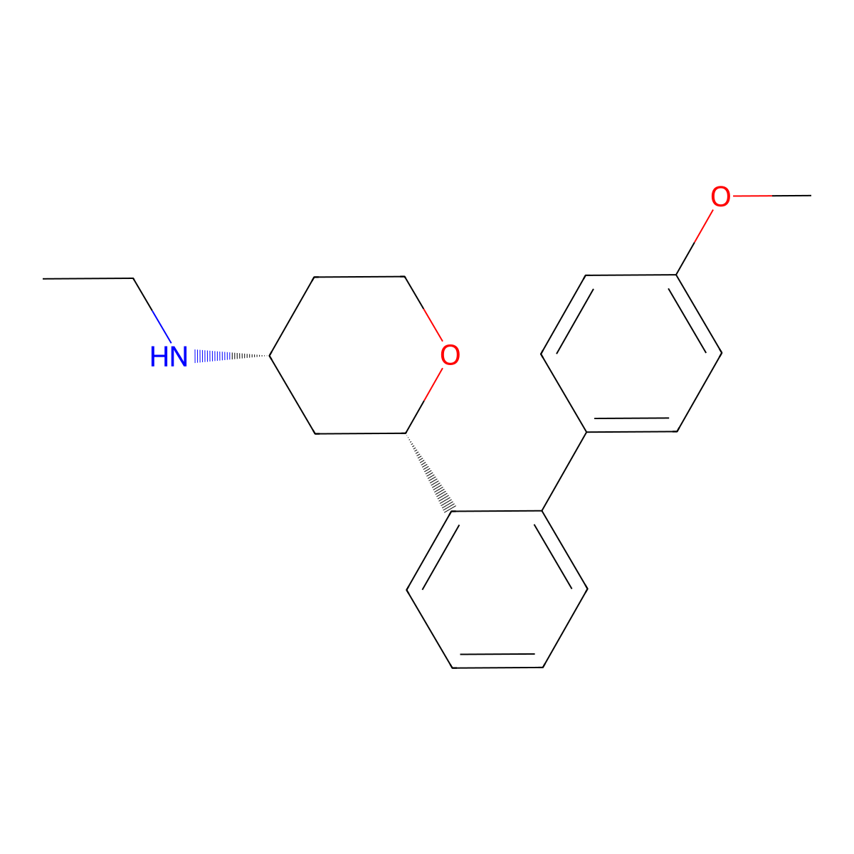 (2S,4R)-N-Ethyl-2-(4'-methoxybiphenyl-2-yl)tetrahydro-2h-pyran-4-amine molecular structure, CAS 2173052-46-3