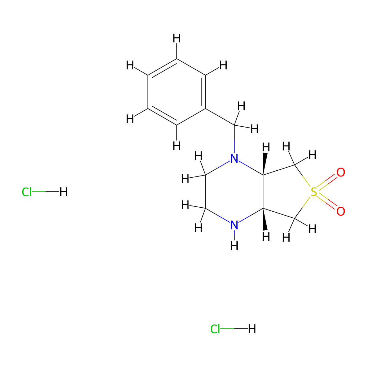 (4aR,7aS)-1-benzyloctahydrothieno[3,4-b]pyrazine 6,6-dioxide dihydrochloride molecular structure, CAS 2173052-47-4