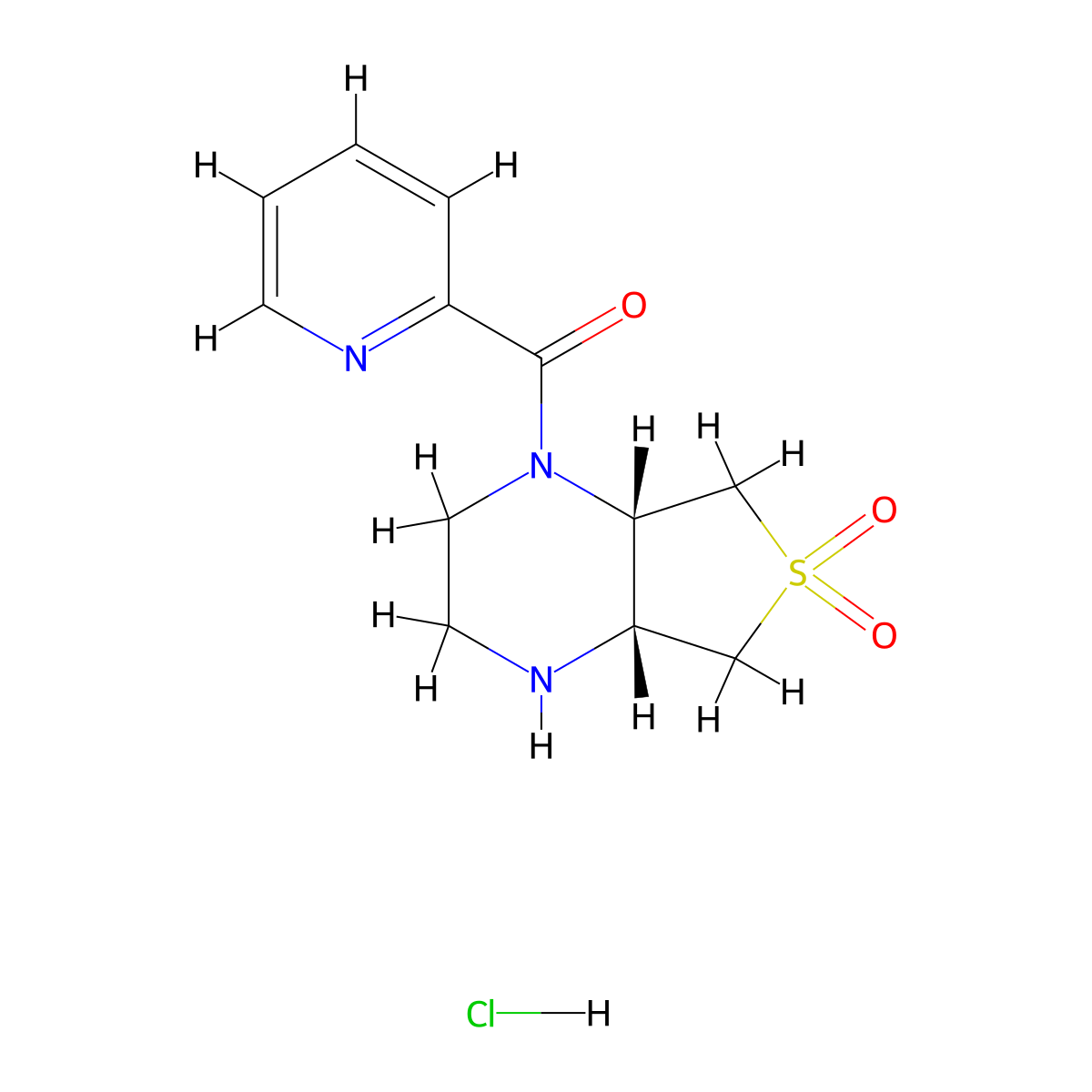 (4aR,7aS)-1-(pyridin-2-ylcarbonyl)octahydrothieno[3,4-b]pyrazine 6,6-dioxide hydrochloride molecular structure, CAS 2173052-50-9