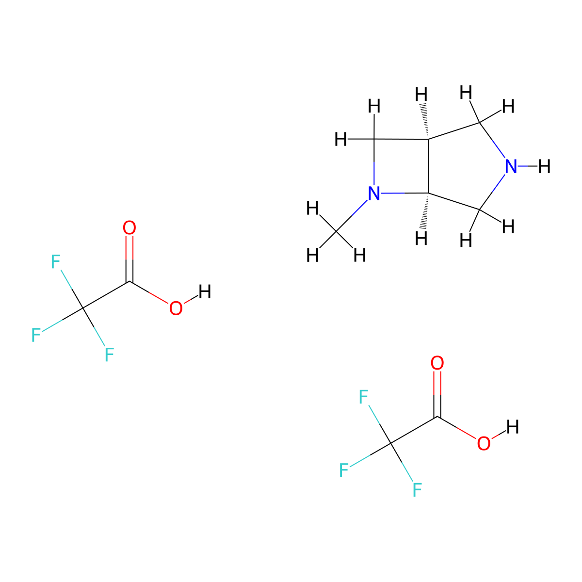 (1R,5S)-6-methyl-3,6-diazabicyclo[3.2.0]heptane; bis(trifluoroacetic acid) molecular structure, CAS 2173052-54-3